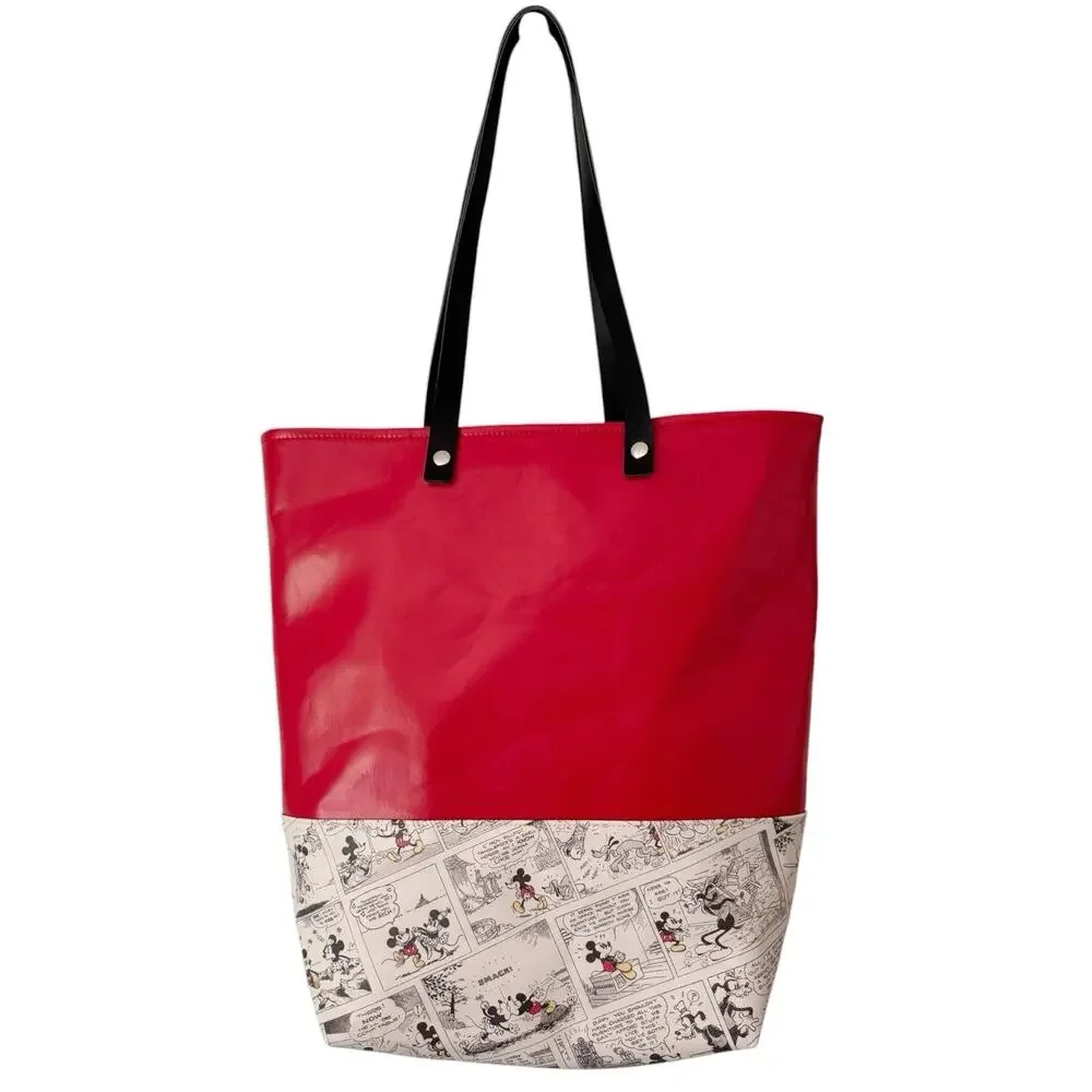 NWT Disney Hallmark Mickey Mouse Comic Strip Tote Shoulder Bag Vegan Leather